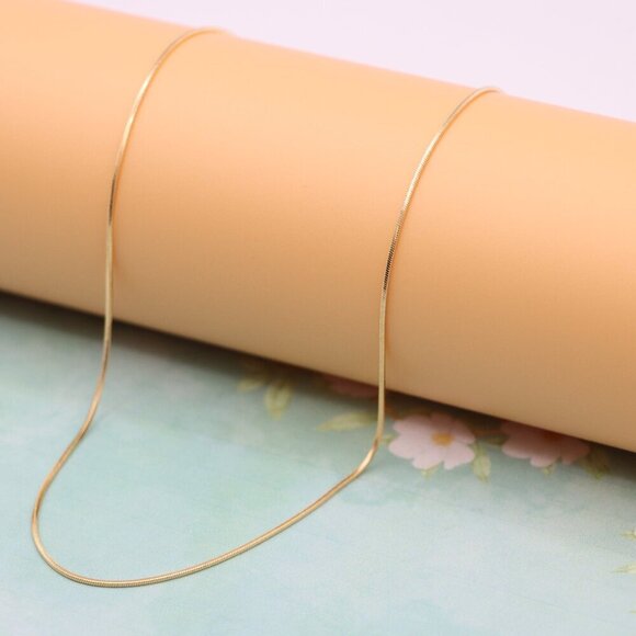 Delicate Rose Gold Snake Chain Necklace,  Elegant Look, XPNL0130 - Picture 4 of 12